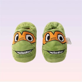 Resim NİCKELODEON Genç Mutant Ninja Kaplumbağalar Michelangelo Figürlü Peluş Terlik 