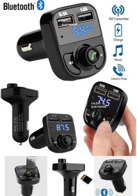 Resim Carx8 Araç Fm Transmitter Bluetooth Çakmaklık Girişli Usb Sd Kart 