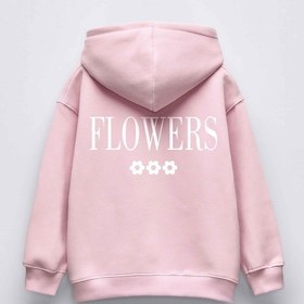 Resim Kız Çocuk Lifes Garden Baskılı Kapüşonlu Manşetli Sweatshirt Pembe 