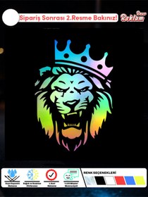 Resim Onur Reklam Taçlı Aslan Başlı Sticker 