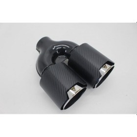 Resim Akrapoviç Çiftli Karbon Egzoz Ucu Cubra R 2x100 Parlak Sağ 