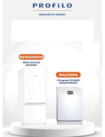 Resim Profilo BD3055WEVN - BM6320MA 2'li Buzdolabı 2'li Beyaz Eşya Set 