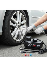 Resim 250 Psı Oto Hava Kompresörü - 220v Ve 12v Uyumlu Yol Yardım Lastik Şişirme Pompası 
