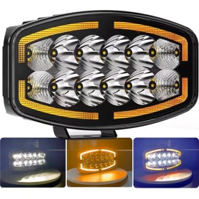 Resim 10'' Beyaz Turuncu LED Spot Projektör + Drl Tır Kamyon Off Road 12-24VOLT 1 Adet 
