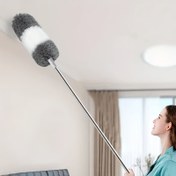 Resim Çok Yönlü Uzatılabilir Mikrofiber Toz Alma Aleti Bükülebilir Başlıklı - Yüksek Tavanlar, Mobilyalar, Arabalar & Dış Mekan Temizliği için Yeniden Kullanılabilir & Yıkanabilir - İdeal Tatil Hediyesi 