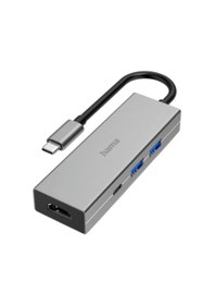 Resim Hama Hm.200107 Usb-c 3.2 Adaptör, 2xusb-a, 1xusb-c, 1xhdmı Usb Hub Gri Renk-Gri 