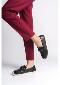 Resim Lızy Bağcıksız Ortopedik Rahat Taban Çiçek Desenli Kadın Babet Ayakkabı Kt - Siyah Siyah 