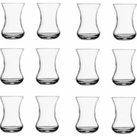 Resim İnce Belli Çay Bardağı 12 Adet Şeffaf 