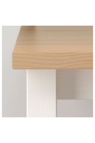 Resim IKEA HEMNES orta sehpa, beyaz vernik-açık kahverengi, 90x90 cm 