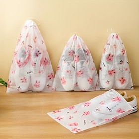 Resim 20 adet Asılı Seyahat Ayakkabı Saklama Çantaları, Toz Geçirmez Karikatür Baskılı Ayakkabı Organizatör Çantaları, Güneş Koruması Sarı ve Toz Geçirmez Kumaş Ayakkabı Kapakları, Çeşitli Ayakkabı Saklama İçin Uygun, Ayakkabı Dolabı Asılı Saklama 