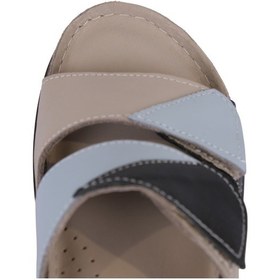 Resim Napa Shoes Hakiki Deri Renkli Bantlı Rahat Taban Günlük Kadın Terlik Napa-305 Laci 