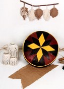 Resim Ottoman Pouffe İskandinav El Yapımı Hakiki Kuzu Derisi Bohem Bahçe Balkon Bungalov Puf Minder 60x30cm(DOLGULU) 