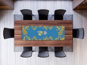 Resim Lemon Tree Blue İnce Keten Runner 140x45cm 