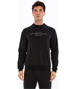 Resim Arma Erkek Slim Fit Sweatshirt Yazı Baskılı, Scuba Interlok, Bisiklet Yaka, Basic K30124685502 Siyah 