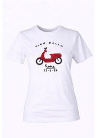 Resim Trender 26ydt1000012 Beyaz Kadın T-shirt Cıao Bella O Yaka Beyaz 