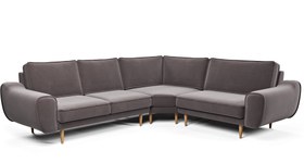 Resim Klem 294 x 240 Geniş Köşe Ahşap Ayak - Performans Keten - Mocha / Açık / Kalıcı Form 