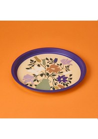 Resim Sarkapp Çiçekli Tepsi - Mor - 35 Cm Çok Renkli 