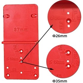 Resim Liyao 26MM ve 35MM Menteşe Deliği Delme Kılavuzu Konumlandırma Işareti Şablonu 26/35/40MM Menteşe Kurulum Jig Kapı Dolap Menteşe Deliği Bulucu Ağaç Işleme (Yurt Dışından) 
