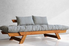 Resim WOODESK ADALAR MASİF AHŞAP KANEPE, TİK-GRİ RENK 