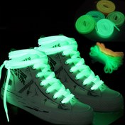 Resim 1 Çift Luminous Shoelaces Sneakers Erkek Kadın Spor Ayakkabılar için, Reflektif Shoelaces 