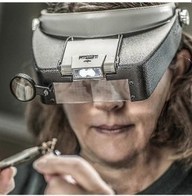 Resim Kafa Bandı Büyüteç Led Far Kuyumcu Büyüteci 1,5x 3 X 8,5x 10x 