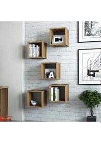 Resim Variant Variant Box Duvar Rafı - Ceviz 