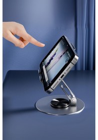 Resim Büro Ev Ofis Hediyesi İçin Metal Katlanır Döner Masaüstü Telefon Tablet Tutucu Diğer 