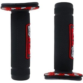 Resim Hightower Vinyl Kırmızı 7/8" Evrensel Motosiklet Atv Direksiyon Tutamağı Dayanıklı Motocross 