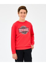 Resim Skechers B Crewneck Sweatshirt Büyük Erkek Çocuk Kırmızı Sweatshirt Sk2520017-3449 Kırmızı 