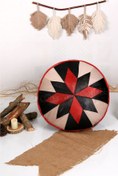 Resim Ottoman Pouffe İskandinav El Yapımı Hakiki Kuzu Derisi Bohem Bahçe Balkon Bungalov Puf Minder 60x30cm(DOLGULU) 