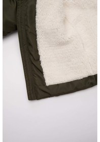 Resim Defacto Erkek Bebek Su Geçirmez Kapüşonlu Pelüş Astar Fermuarlı Mont A2843a525wnkh215 Haki 