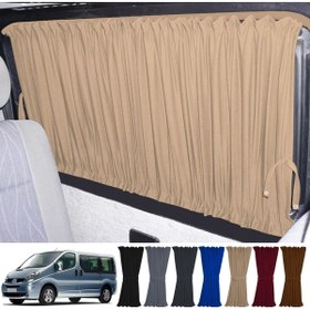 Resim Oto Pandami Renault Trafic 2001-2014 Uyumlu Krem Raylı Oto Perde Takımı 
