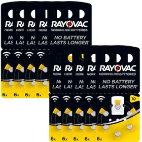 Resim Rayovac Hearing Aid Batteries 10 Numara Blister İşitme Cihaz Pili 6 x 10'lu 