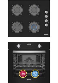 Resim Simfer QS Dijital 8208 + 3500 2'li Ankastre Set Siyah 