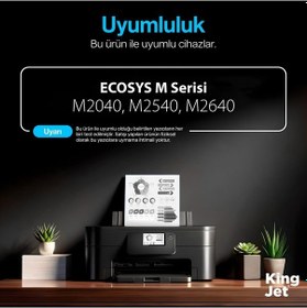 Resim Kingjet Kyocera Uyumlu Tk-1170 Standart Kapasiteli 10'lu Paket Çipli Muadil Toner M2040 M2540 