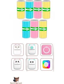 Resim NorthAK 7 Adet Renkli Mini Yazıcı Rulosu - Mini Printer Renkli Rulo 7x 