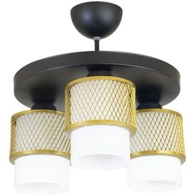 Resim Üçlü Beyaz Cam Kafes Model Modern Plafonyer Avize G 