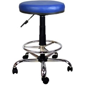 Resim Bürocci Metal Ayaklı Yüksek Tabure-Lacivert Deri 2999T0103 