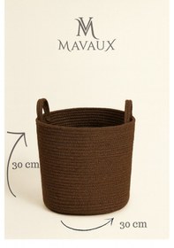 Resim Mavaux Çok Amaçlı, 30cm-30cm Orta Boy, Yanları Saplı, Jüt, Hasır, Dokuma Sepet, Düzenleyici Organizer Kahverengi 