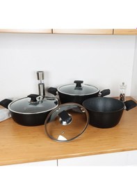 Resim Serenk Excellence 7 Parça Granit Tencere Seti 