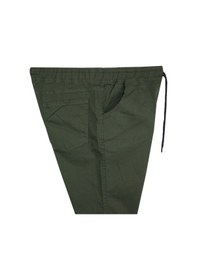 Resim Erkek Büyük Beden Battal Boy 100 Kilo-180 Kilo Arası İçin Uygun Bağcıklı Gabardin Jogger Pantolon Haki 