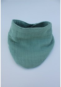 Resim Pamuklu 8 Kat Muslin Kumaş Çift Çıtçıtlı Bebek Mama Önlüğü/ağız Mendili Yeşil 