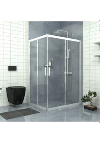 Resim Tekno Duş Silver Rigel 6mm Şeffaf Cam Dikdörtgen Duşakabin Şeffaf 