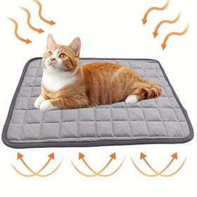 Resim 1 adet Rahat Kedi Yatağı Matı, Sıcak Peluş Evcil Hayvan Uyku Pedleri Tüm Mevsimler İçin, Yıkanabilir ve Dayanıklı İç Mekan Kedi Şezlongu 