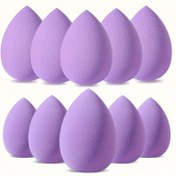 Resim 10 Adet Ultra Yumuşak Mor Makyaj Süngerleri - Kusursuz Fondöten, Kapatıcı, Pudra & Losyon Uygulaması için Profesyonel Güzellik Blenderları, Hipoalerjenik Hidrofilik Poliüretan Malzeme, Karıştırma için Makyaj Süngerleri 