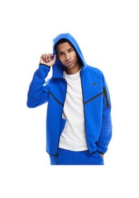Resim Nike Tech Fleece Full Zip Windrunner Hoodie Kapüşonlu Unisex Sweatshirt Mavi Mavi 