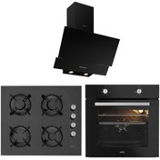 Resim Esty Sılverlıne Turbolu Set 3480 Siyah Resetli Davlumbaz Aco5601b02 Aef6601bo3 