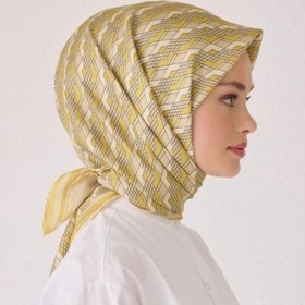 Resim Belli Tivil İpek Eşarp 4052-02 Sarı Karışık Desen Çok Renkli 