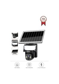 Resim Torima Cmr30 Siyah Şarjlı Duvar Lambası Görünümlü Dış Mekan Kamerası Akıllı Ip Güneş Enerjili Kamera 