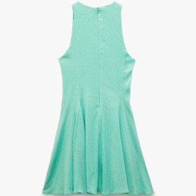 Resim Koton Slim Fit Astarlı Kolsuz Pullu Payetli Halter Yaka Mini Elbise Yeşil 5sak80089fw Yeşil 